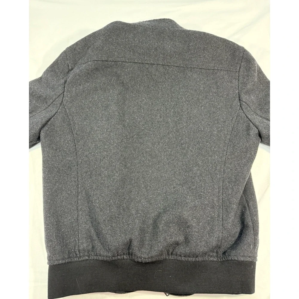 Banana Republic Mens Charcoal Gray Bomber Jacket Quilted Bib Layered Small